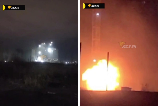 Рабочие сами потушили возгорание | Источник: телеграм-канал «АСТ-54 Black»