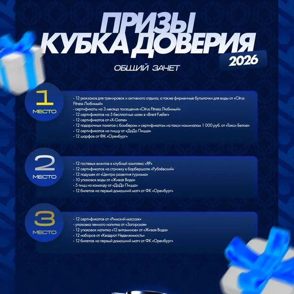Призы очень даже солидные | Источник: Социальные сети ФК «Оренбург»