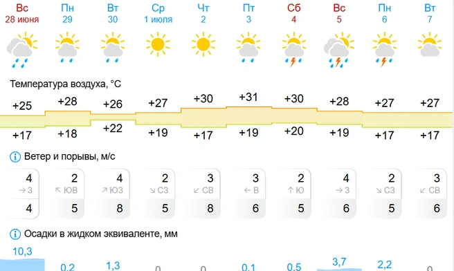 Дожди почти каждый день | Источник: GISMETEO