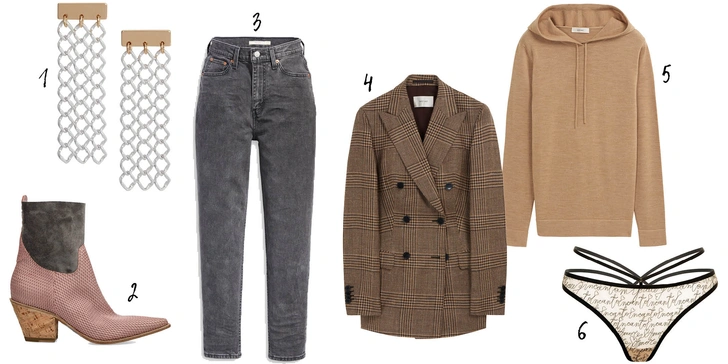 1. Mango, 2. Premiata, 3. Levi`s, 4, 5. Suistudio, 6. Incanto