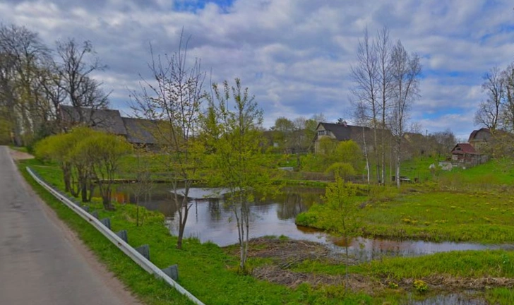 Необычное название «Лампово», по одной из версий, восходит к ингерманландскому слову, означающему «бойкое, оживленное место», по другой — к финскому lampi, что в переводе значит «пруд, запруда». Деревня стоит на берегах речки Ламповки | Источник: Яндекс Карты