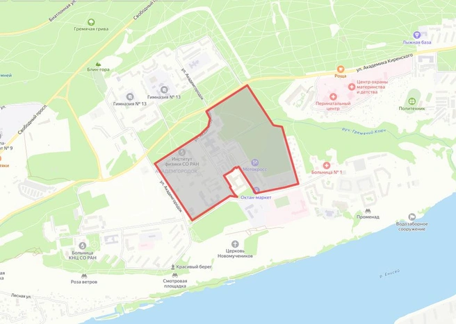 Недострой находится в юго-восточной части выделенного участка | Источник: мэрия Красноярска / admkrsk.ru