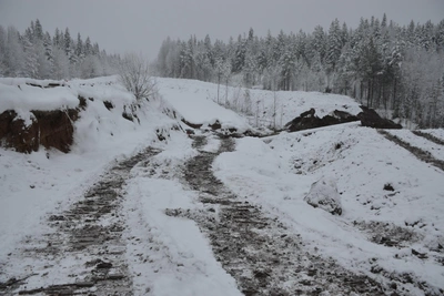 Ночное перекрытие дороги на Онегу в Архангельской области