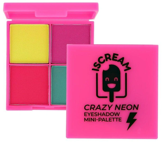 ISCREAM Мини-палетка теней для век CRAZY NEON тон 02 electric