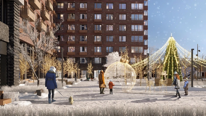 Закрытый двор, магазины на первых этажах и закрытая детская площадка понравятся всем, кто хочет уединения от суеты | Источник: «Страна Девелопмент»