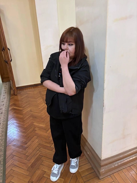 Супруга газовщика пришла поддержать мужа | Источник: Сергей Бодров / E1.RU