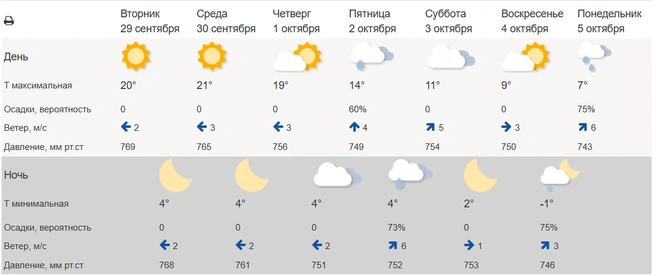 Гидрометцентр прогнозирует мокрый снег в ночь с 4 на 5 октября | Источник: meteoinfo.ru