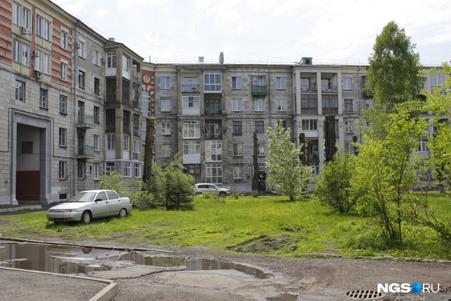 Во дворе дома-гайки на проспекте Курако | Источник: Стас Соколов / NGS.RU