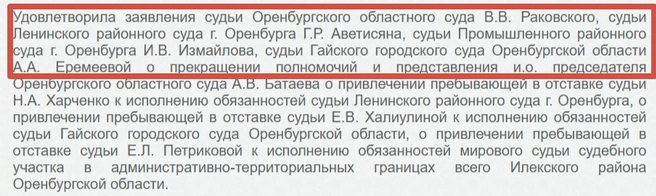 Итоги рассмотрения | Источник: Скриншот с сайта ore.vkks.ru
