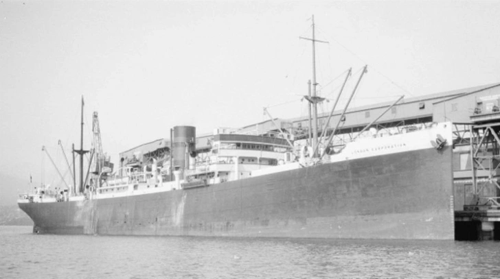 Торговое судно SS Benlomond. Фото сделано в 1922 году, когда оно еще носило название London Corporation | Источник: City of Vancouver Archives