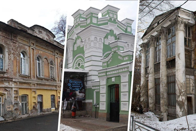 В этих домах когда-то жили купцы и дворяне, но от былого величия мало что осталось | Источник: Артем Устюжанин, Дмитрий Емельянов / E1.RU