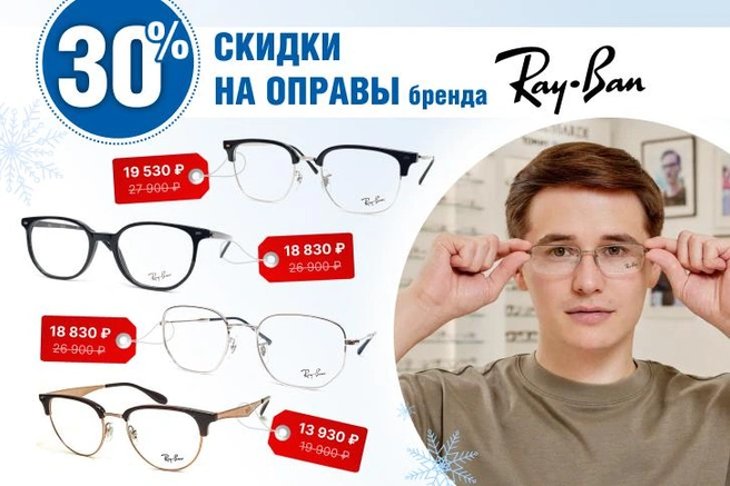 Американский бренд Ray-Ban — один из самых популярных среди тех, кто носит очки, ведь эти оправы не только неповторимо стильные, но и долговечные | Источник: Клиника «Глаз» им. Святослава Федорова