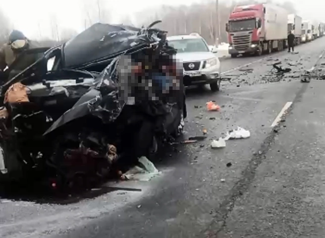 Опубликовано видео с последствиями смертельной аварии на трассе М5 в Шацком районе | ya62.ru
