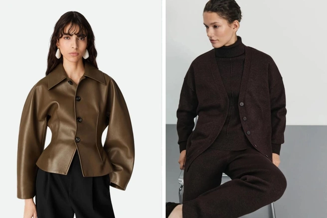 Коричневый может быть ближе к карамельному или бордовому | Источник: Bottegaveneta.com, Zarina.ru