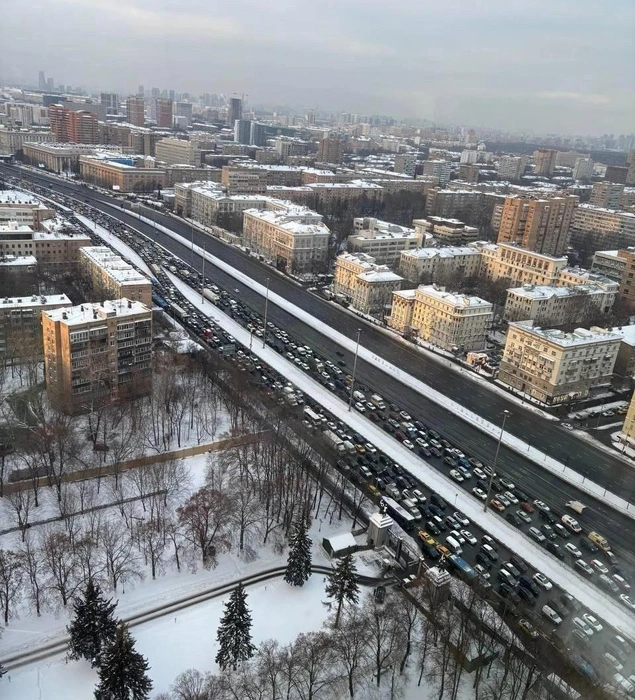 Масштаб пробок на севере Москвы | Источник: «Москва 24» / T.me