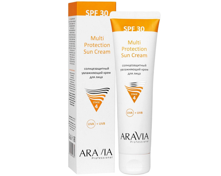 ARAVIA Professional Солнцезащитный увлажняющий крем для лица Multi Protection Sun Cream SPF 30, 100 мл