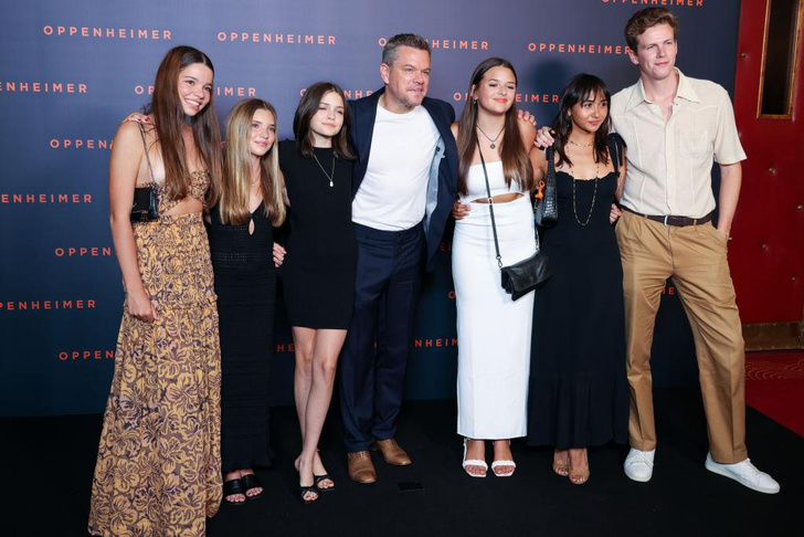 Редкий выход: Мэтт Дэймон с дочерьми на премьере фильма «Оппенгеймер»