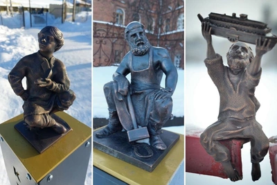 Miniature sculptures of artisans installed on Kungur streets
