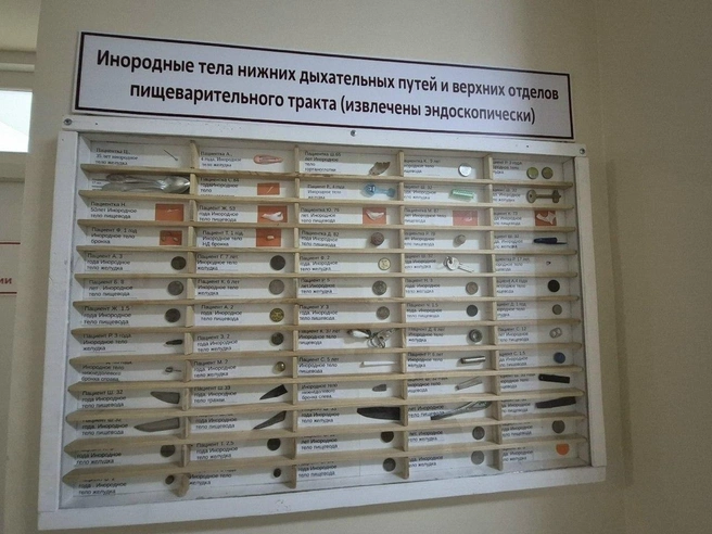 Коллекция извлеченных из желудков пациентов предметов | Источник: ГУЗ СО «Балаковская городская клиническая больница» / Telegram