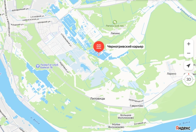 Рядом с этим карьером житель заметил медведя  | Источник: Яндекс.Карты