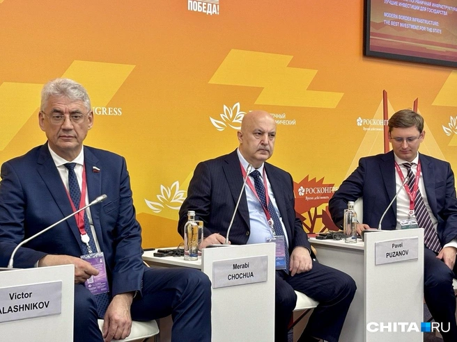Мераби Чочуа (в центре) поблагодарил власти Забайкалья и федеральные министерства | Источник: Артем Стромилов / CHITA.RU