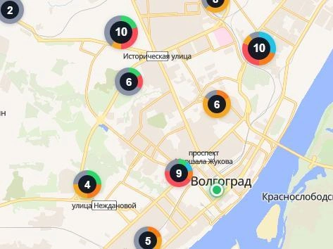 Ситуация с бензином в центре Волгограда | Источник: скриншот сервиса «Где БЕНЗ»