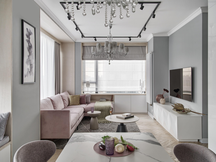 Квартира 108 м² в серых тонах в Москве