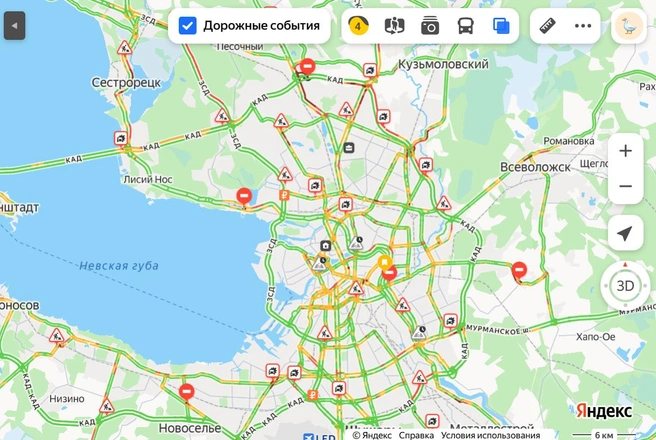 Даже на ЗСД. В Петербурге плотно, на выезде — пробки | www.fontanka.ru