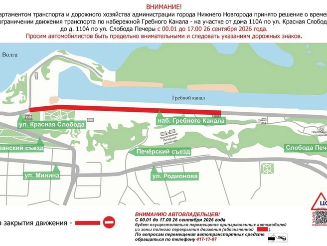 Перекрытие в Нижнем | Источник: ЦОДД НН