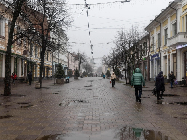Лужи на тротуаре не способствуют праздничной атмосфере. | Источник: Артем Бауман / 76.RU