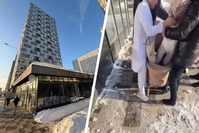 Льдина с высоты едва не убила малыша в ЖК Москвы