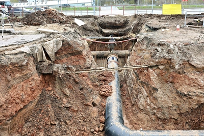 Строительство дублера Московского шоссе: фото с места