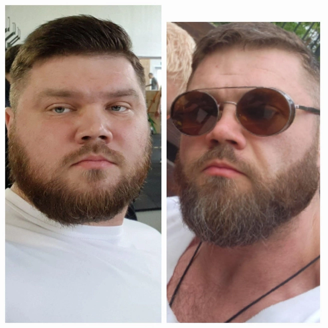 До и после спортивного преображения — результат налицо | Источник: Алексей Гончаров / Vk.com