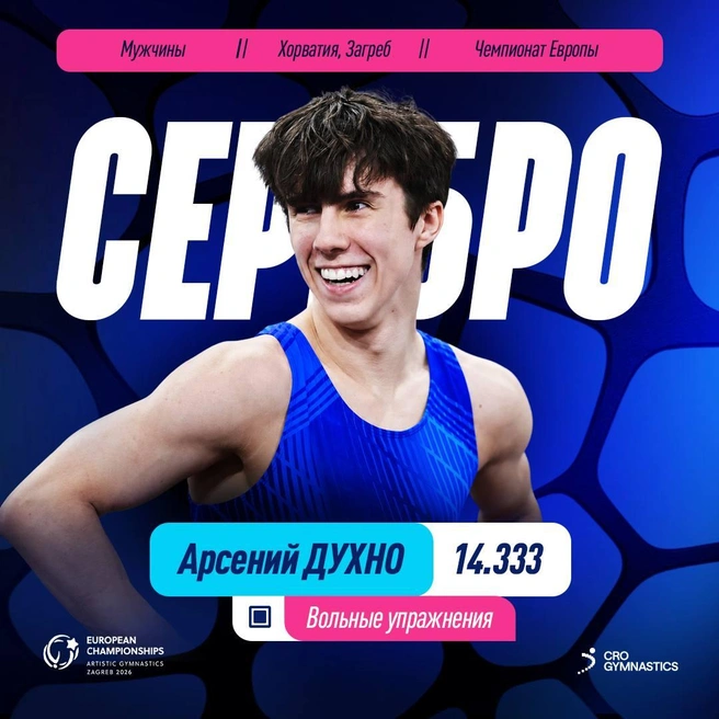Российские гимнасты выиграли два серебра на Чемпионате Европы | Источник: телеграм-канал Федерации гимнастики России