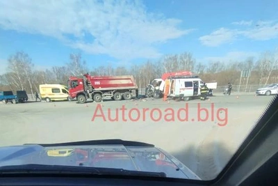 ДТП с грузовиками на Новотроицком шоссе в Благовещенске
