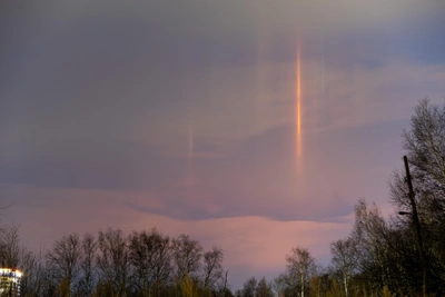 Фотограф из Сургута заснял необычные световые столбы
