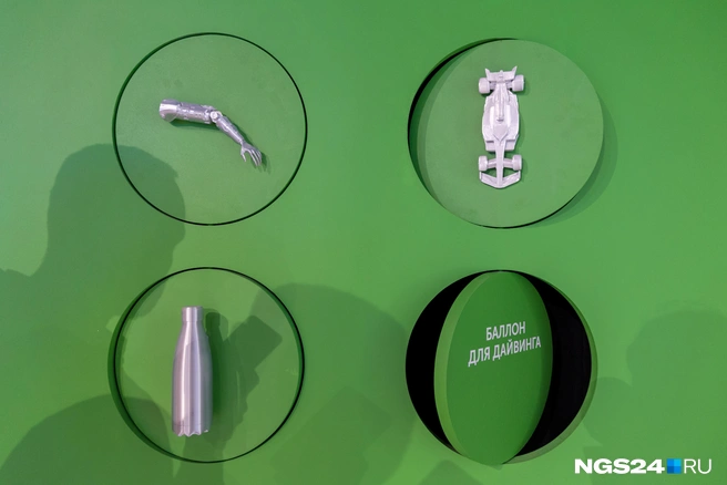 Все экспонаты были из пластика и напечатаны на 3D-принтере | Источник: Мария Ленц / NGS24.RU