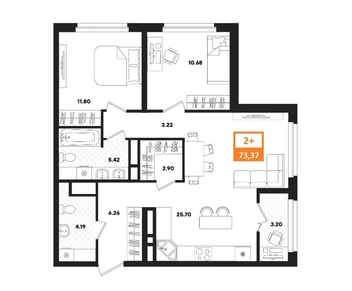 Если в семье будет пополнение, здесь можно выделить еще одну спальню | Источник: «Характер»