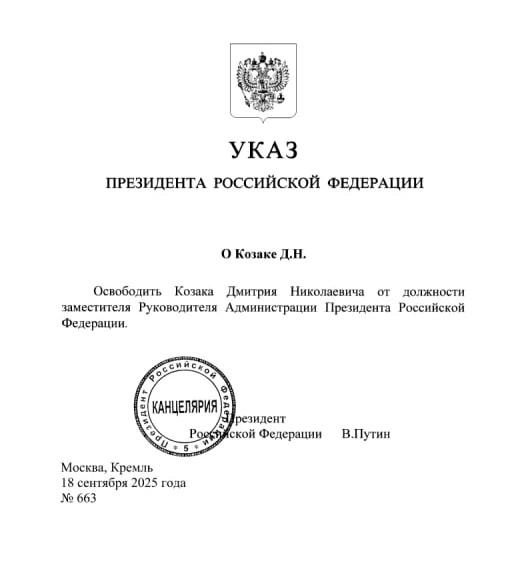 Указ подписан 18 сентября | Источник: kremlin.ru