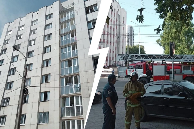 Пять дней до старта учебного года: в Уфе в общежитии БГМУ начался пожар | Источник: МЧС Башкирии