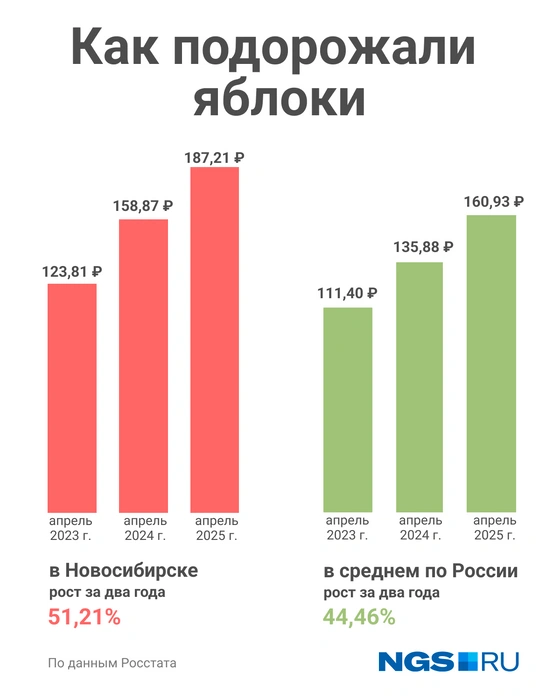 Посмотрите, как изменилась цена на яблоки | Источник: Юрий Орлов / Городские медиа