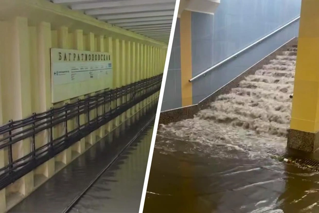 Из-за потопа на голубой ветке власти Москвы ввели автобусы КМ | Источник: Москва с огоньком / T.me