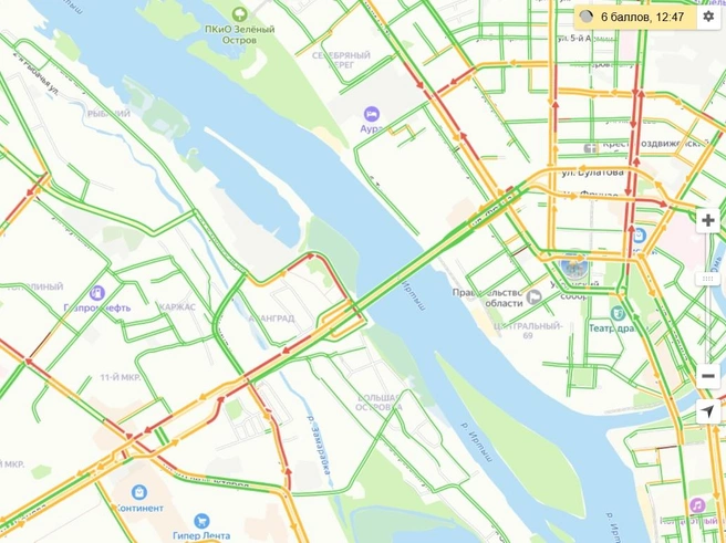 Омичи отправились по магазинам | Источник: ngs55.ru/maps-traffic