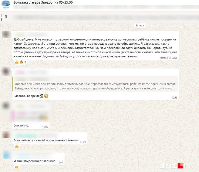 Переписка родителей детей, отдыхавших в лагере в первую смену | Источник: читатель 161.RU