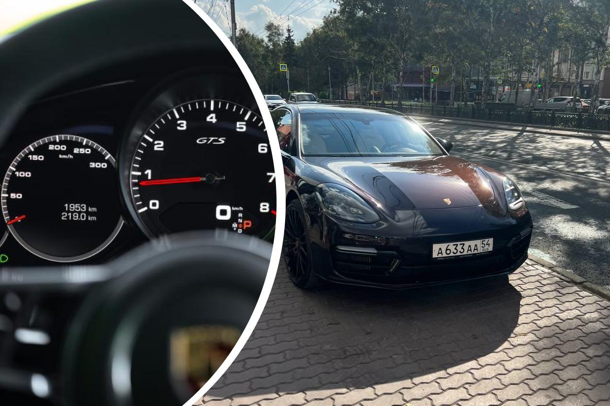 Porsche Panamera припарковался на тротуаре Красного проспекта - 8 октября  2023 - НГС.ру