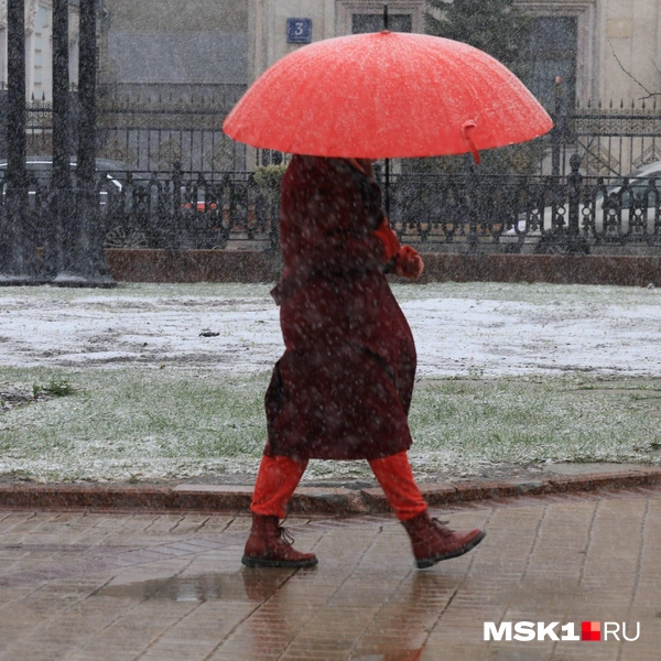 На припорошенных улицах — заторы и грязь. Москву и область накрыл снегопад и сильный ветер: репортаж | Источник: Артем Устюжанин / MSK1.RU