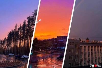 Жители Ярославля запечатлели яркий закат