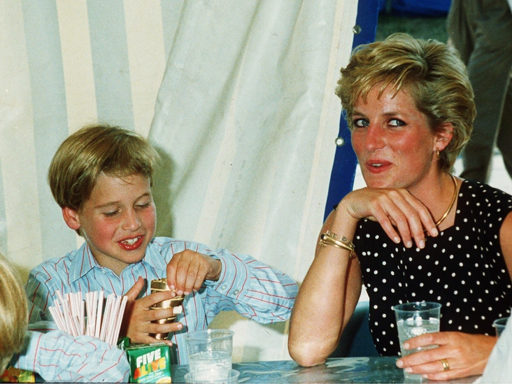 Принц Уильям и принцесса Диана, июнь 1991