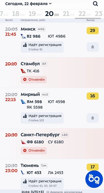Источник: табло Внуково