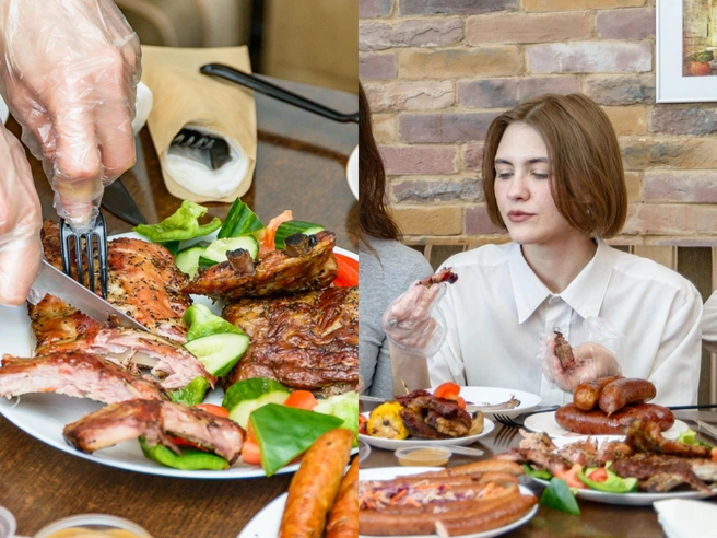 Даже ивент-менеджер Анастасия, которая редко ест мясо, оценила сочные ребра на вкус | Источник: Виктор Храмов